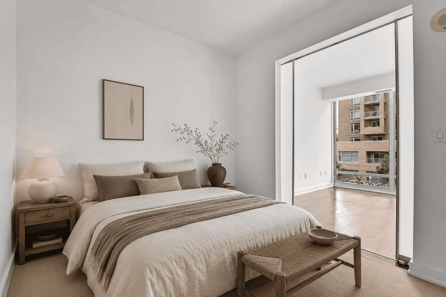 Virtually staged bedroom